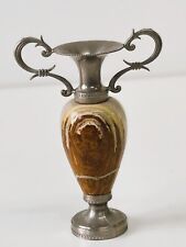 Vaso vintage con corpo in onice, piccolo vaso decorativo, Soprammobile