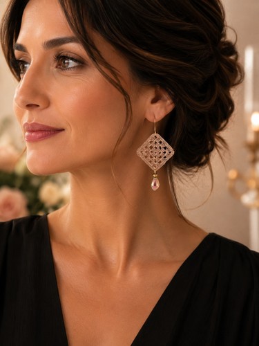 Orecchini uncinetto filo lurex
