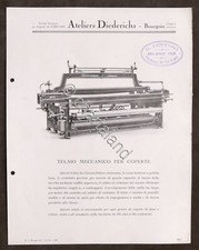 Brochure Industria Tessile Ateliers Diederichs Telaio meccanico coperte anni '20