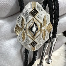 Cravatta vintage Montana argentiere Bolo oro e argento placcata elettrolitica made in USA