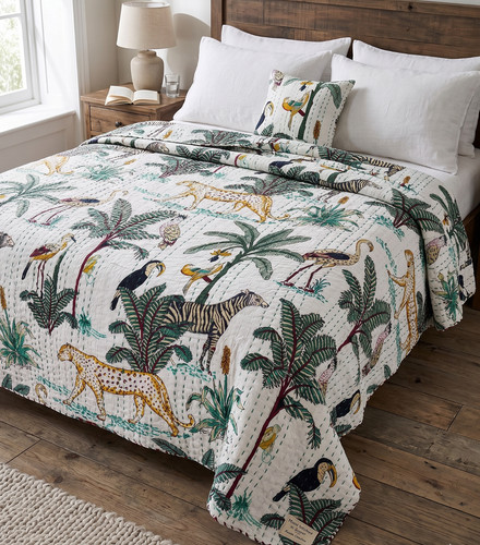 Coperta kantha cotone - kantha,