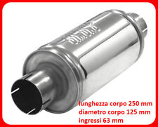 Silenziatore Scarico in acciaio inox universale per x auto racing sportivo 63 mm