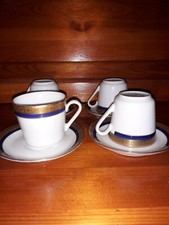 KAHLA 4 tazzine caffè  bordo oro ANNI 60