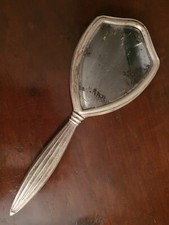 antico specchio bagno trucco toilette argento vetro molato fine 800