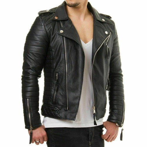 Giacca pelle uomo biker moto - uomo,