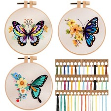 JSRQT 3 Pezzi Farfalle Ricamo