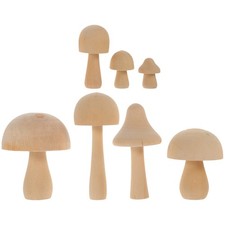  7 pezzi di funghi in legno