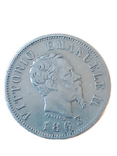 NAPOLI. 50 CENTESIMI. 1863 .VALORE. VITTORIO EMANUELE II°. ARGENTO.   N.18