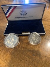 Dollaro E Mezzo Dollaro argento Usa World Cup 1994 Fdc