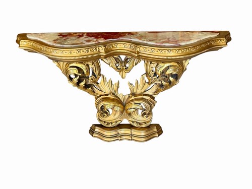 Console barocca dorata con