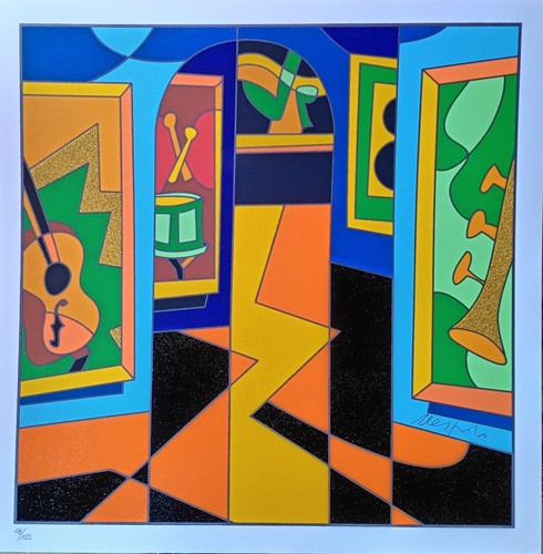 Ugo nespolo litografia - nespolo,, litografia.