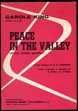 CAROLE KING PEACE IN THE VALLEY SPARTITO MUSICALE MUSIC SHEET