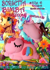 BORSA A TRACOLLA BIMBA In Silicone unicorno gatto farfalla