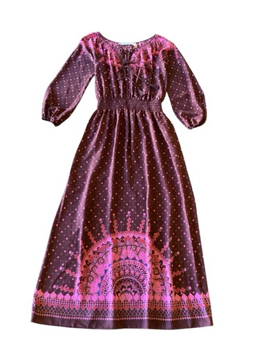 Western boho maxi abito rosa - abito,