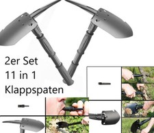 NUOVO set 2 vanghe pieghevoli 11 in 1 pala zappa sega per campeggio outdoor sopravvivenza