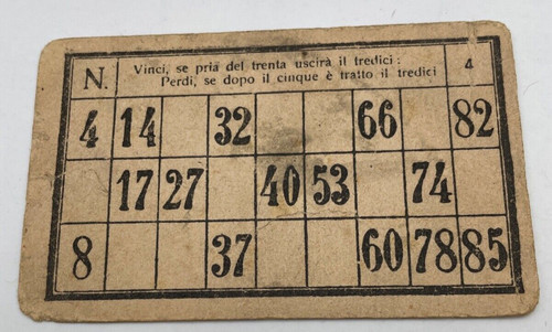 Vecchia cartella tombola - , .