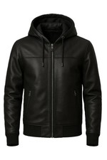 Bomber uomo nero vera pelle