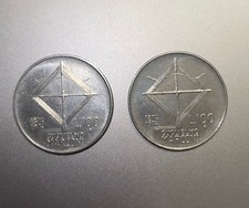 100 lire Guglielmo Marconi 1874/1974 Repubblica Italiana ottimo stato (2 pezzi)