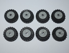 Lego ® Lot 8 Roue Voiture Jante Grise + Pneu Tire 30.4 x 14 Wheel 55981 + 92402