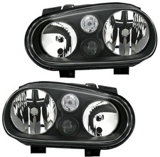 Faro proiettore vetro trasparente H7 H1 H3 con nebbia nero - coppia per Vw Golf 4 97-03