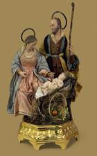 Nativita' sacra famiglia presepe Napoletano 20x42cm arte presepiale