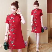 Abito Cheongsam Cotone Manica