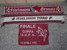 Sciarpe e bandiera ultras Torino Granata UG Fedelissimi Curva Maratona vintage