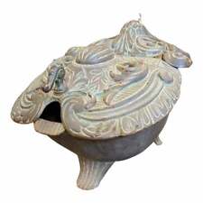 Portacarbone in antimonio finemente decorato Epoca '800 misure A30xL30xP32cm