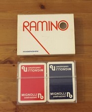 2x Mazzo Carte Da Gioco Ramino Masenghini Mignolli Costruzioni Verona Vintage 