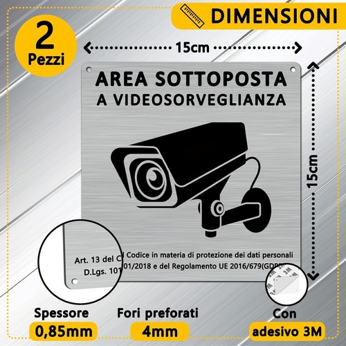 Cartello area videosorvegliata - cartello,