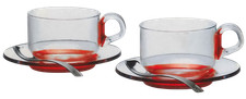 Tazza Colazione Té Caffé Fusion Marrone 2 pezzi Guzzini con Cucchiaini Piattini