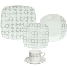 ANDREA FONTEBASSO SERVIZIO PIATTI 52 PEZZI 12 POSTI IN PORCELLANA - STILE TETRIS