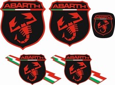 Kit loghi adesivi 500/595 Abarth COPRILOGHI NERO-ROSSO