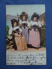 ANTICA CARTOLINA-SVIZZERA-COSTUMI BERNA-COSTUMES BERNOIS-BERNER TRACHTEN-1905