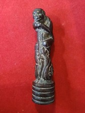 Antico sigillo per ceralacca con scultura di scimmia in bronzo - Raro!