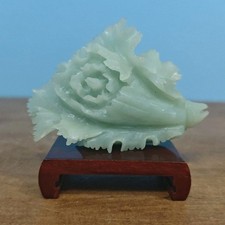 Fiore SCULTURA GIADA NAUTILUS PREGIATE RAFFINATE ARTE ORIENTALE VINTAGE MINERALE