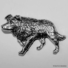 Border Collie Dog Pewter Pin