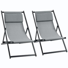 Outsunny Set 2 Sedie Sdraio