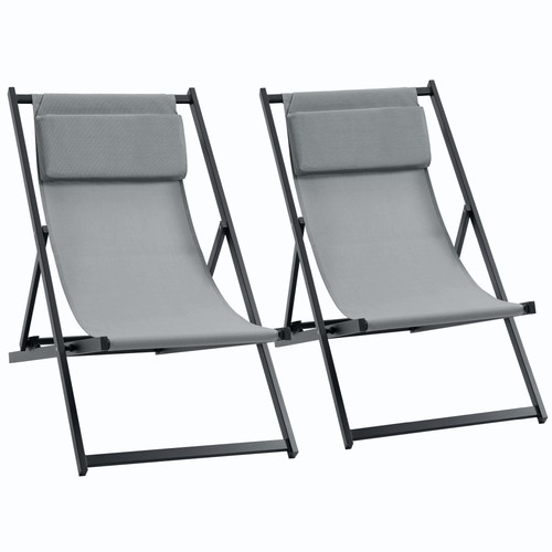 Outsunny set sedie sdraio - set, 2