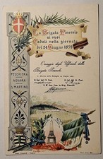 CARTOLINA MILITARE - 13° E 14°REGGIMENTO FANTERIA BRIGATA PINEROLO 1904 ca.