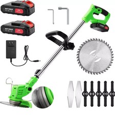 DECESPUGLIATORE A BATTERIA TAGLIABORDI ELETTRICO 800W TAGLIAERBA 2 BATTERIE