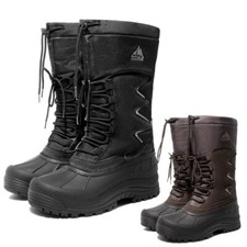 Stivali da neve uomo impermeabili metà polpaccio foderati in pelliccia isolati invernali sci neve scarponi