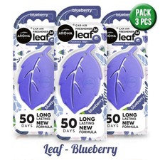 Deodorante profumo auto bocchetta e da appendere LEAF 3D Blueberry - Pack 3 pz