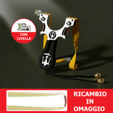 Fionda Tridente professionale con livella caccia pesca sport con ricambio