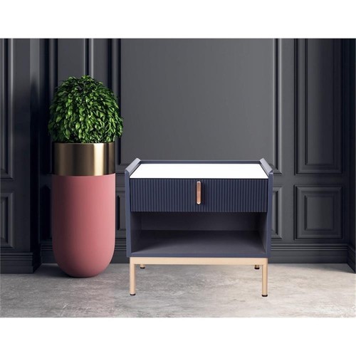 Comodino moderno bianco grigio - moderno, bianco/grigio