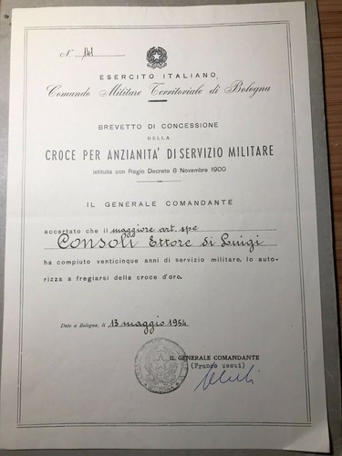Diploma maggiore artiglieria - maggiore,
