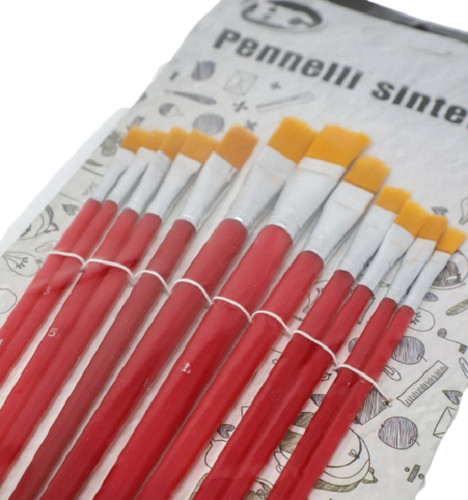 Set pennelli piatti - 12,