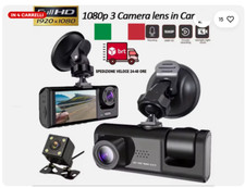 TELECAMERA PER AUTO DASHCAM FULL HD DVR CAR VIDEO CAMERA VISIONE NOTTURNA 3 CAM