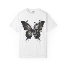 T-Shirt Teschio Farfalla, Maglietta Grafica Unisex, Moda Alternativa