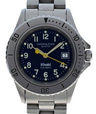 Orologio Vintage Donna 31mm Hamilton Quadrante Blu Cachi Quarzo Sub 660ft Subacqueo 8587B